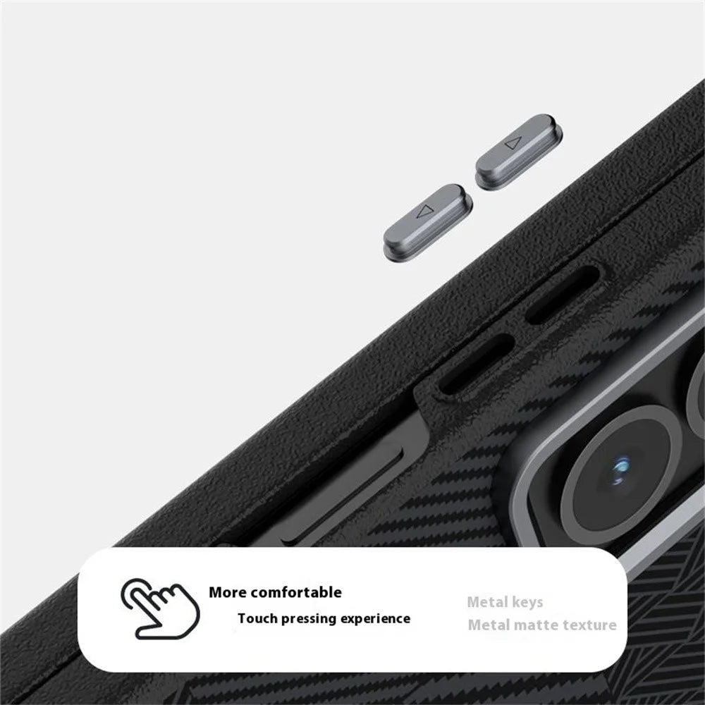 ABEEL For Samsung Galaxy Z Fold Special Magnetic Case PC + Aluminum Alloy + PU Leather Slim Phone Back Cover - Texture 3 - 7