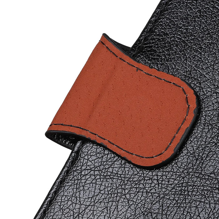 For Samsung Galaxy A56 5G Case Nappa Texture Split Leather Wallet Phone Cover - Black - 7