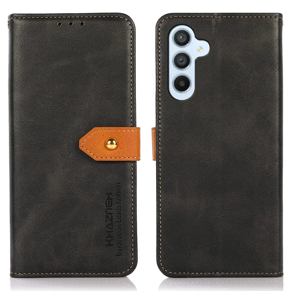 KHAZNEH For Samsung Galaxy A56 5G Wallet Phone Case Stand Leather Flip Cover - Black - 1