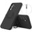 For Samsung Galaxy A16 5G  /  4G Silicone Case with Strap Ring Kickstand Phone Cover - Black - 1