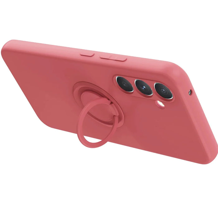 For Samsung Galaxy A16 5G  /  4G Silicone Case with Strap Ring Kickstand Phone Cover - Black - 4