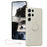 For Samsung Galaxy S25 Ultra Silicone Case with Strap Ring Kickstand Phone Cover - White - 1