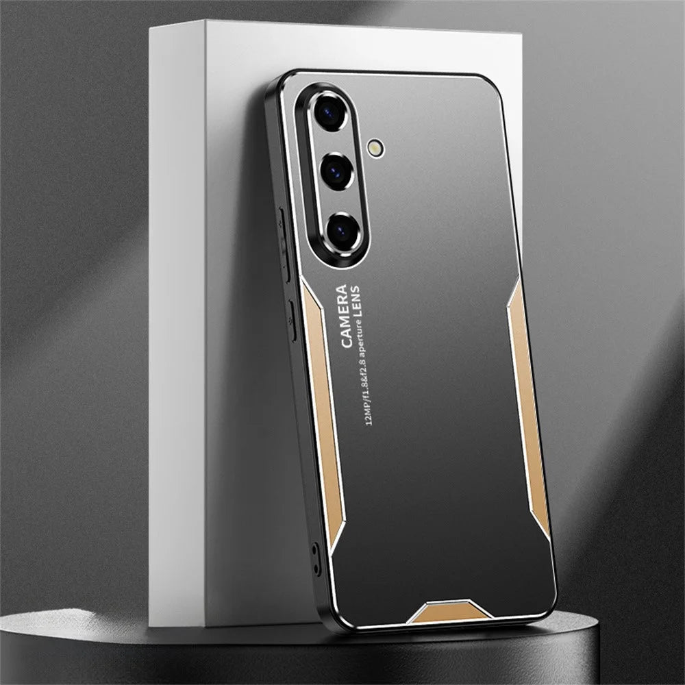 For Samsung Galaxy A56 5G Phone Case Aluminium Alloy TPU PC Back Cover - Gold - 2