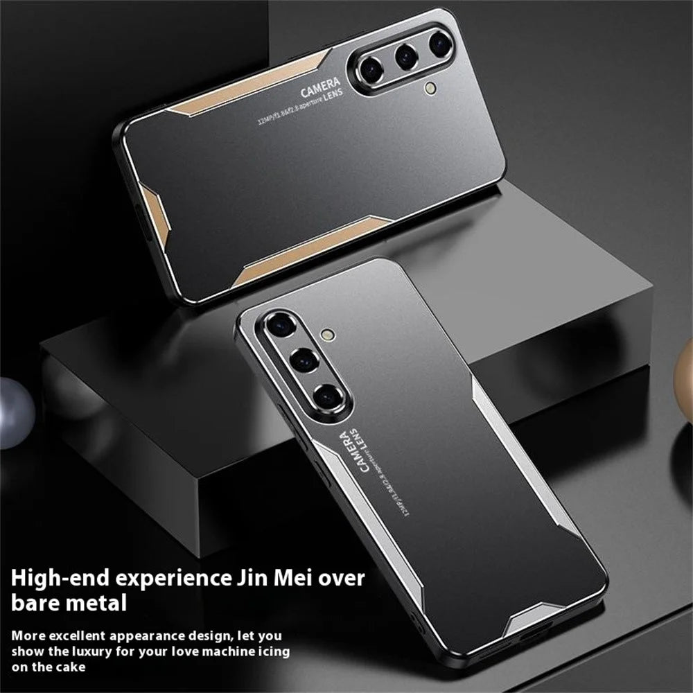 For Samsung Galaxy A56 5G Phone Case Aluminium Alloy TPU PC Back Cover - Gold - 3