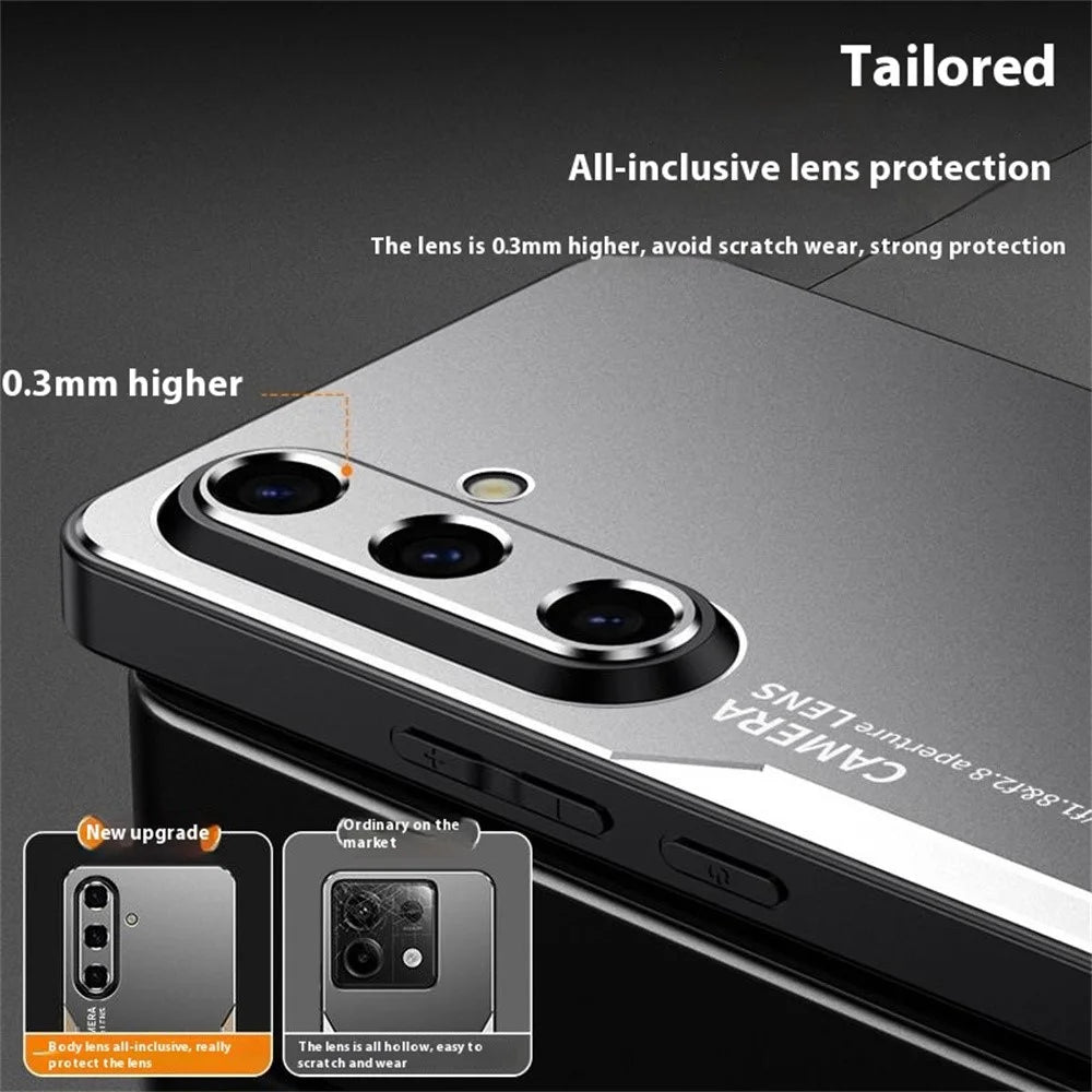 For Samsung Galaxy A56 5G Phone Case Aluminium Alloy TPU PC Back Cover - Gold - 7