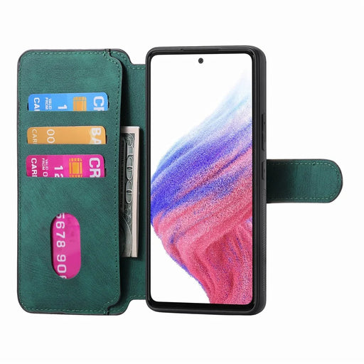 CASENEO MW-03 For Samsung Galaxy S24 FE Case with Detachable Wallet Leather+TPU Phone Cover - Green - 2