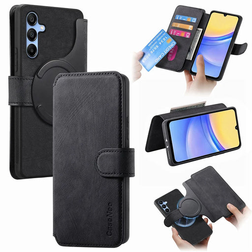 CASENEO MW-03 For Samsung Galaxy A54 5G Case with Detachable Wallet Leather+TPU Phone Cover - Black - 1