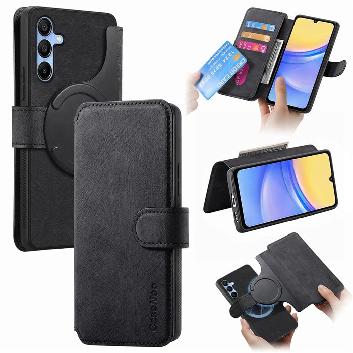CASENEO MW-03 For Samsung Galaxy A54 5G Case with Detachable Wallet Leather+TPU Phone Cover - Black - 1