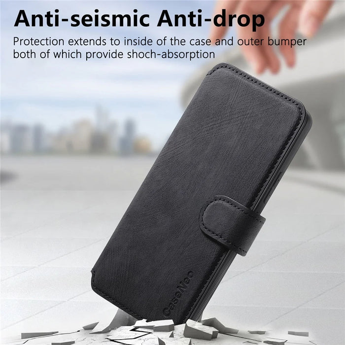 CASENEO MW-03 For Samsung Galaxy A54 5G Case with Detachable Wallet Leather+TPU Phone Cover - Black - 5