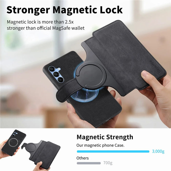 CASENEO MW-03 For Samsung Galaxy A54 5G Case with Detachable Wallet Leather+TPU Phone Cover - Black - 7