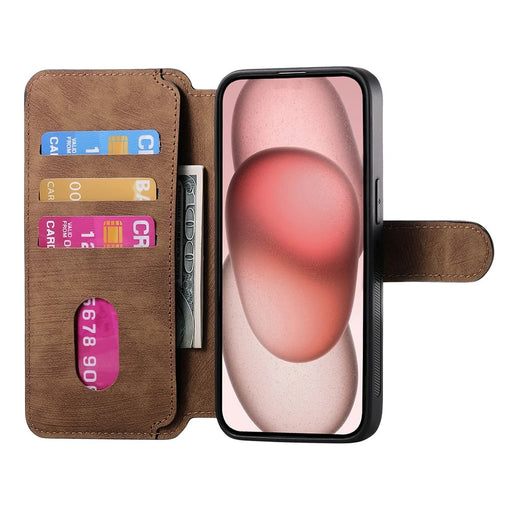 CASENEO MW-03 For iPhone 14 Plus Case with Detachable Wallet Leather+TPU Phone Cover - Brown - 2