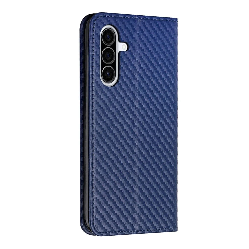 For Samsung Galaxy A26 5G Case Leather Flip Phone Cover Stand Strong Magnetic Closure - Blue - 7