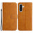 For Samsung Galaxy A26 5G Case Line Pattern Wallet Leather Phone Cover - Yellow - 1