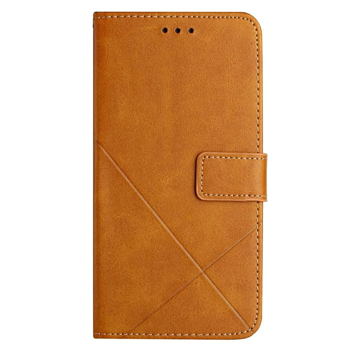 For Samsung Galaxy A26 5G Case Line Pattern Wallet Leather Phone Cover - Yellow - 6