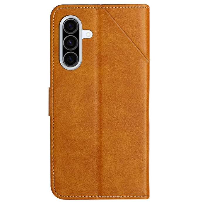 For Samsung Galaxy A26 5G Case Line Pattern Wallet Leather Phone Cover - Yellow - 7