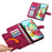 For Google Pixel 9a Case Flower Pattern PU Leather Wallet Phone Cover with Strap - Wine Red - 2