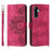 For Samsung Galaxy A56 5G Case Flower Pattern PU Leather Wallet Phone Cover with Strap - Wine Red - 1