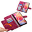 For Samsung Galaxy A56 5G Case Flower Pattern PU Leather Wallet Phone Cover with Strap - Wine Red - 2