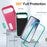 For Google Pixel 9 Pro XL Case Kickstand Phone Cover PC+Silicone+EVA 3-in-1 Design - Rose+Light Cyan - 6