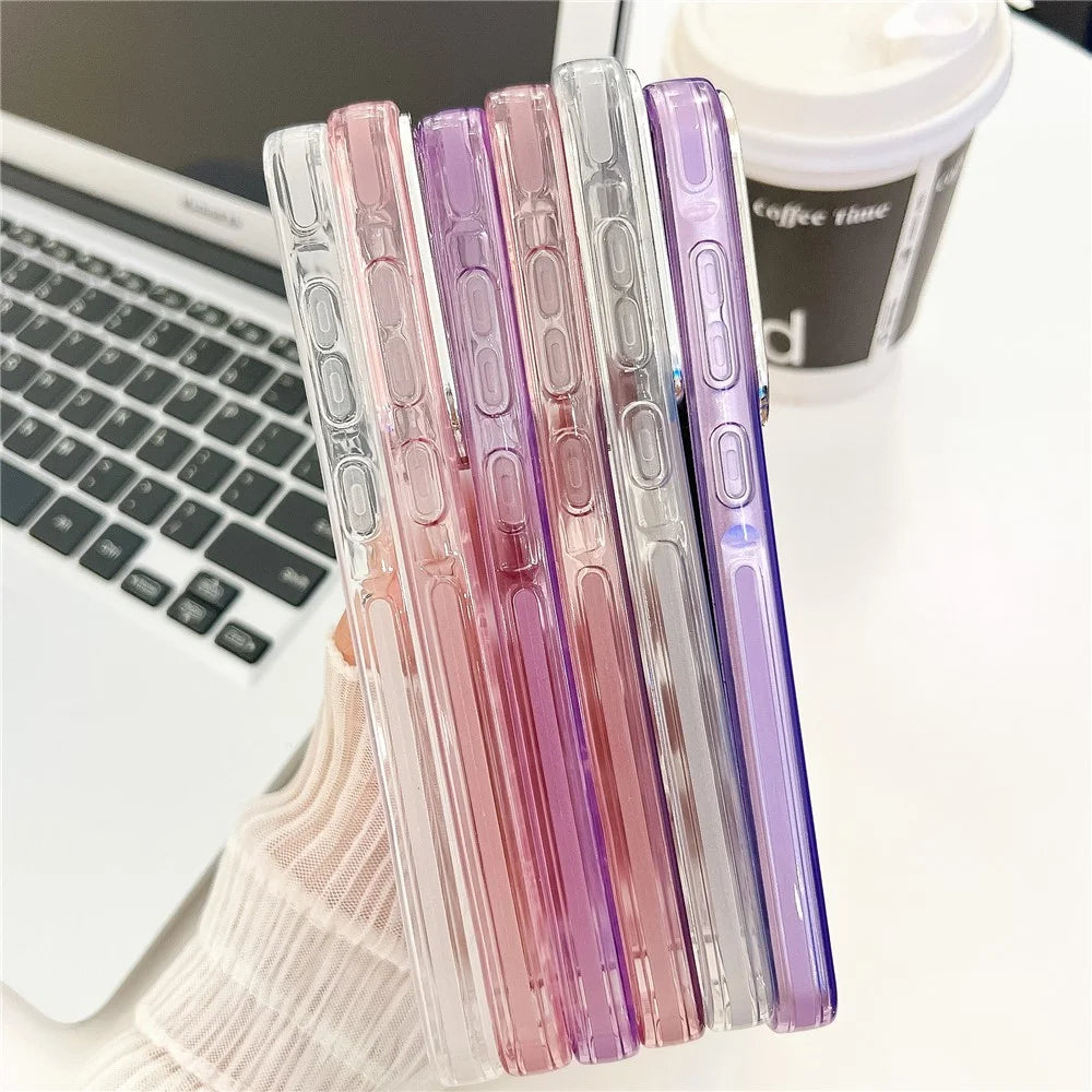 For Samsung Galaxy A54 5G Case IMD Design Shockproof PC+TPU Phone Cover with Glass Lens Film - Ripple Pattern / Purple - 6
