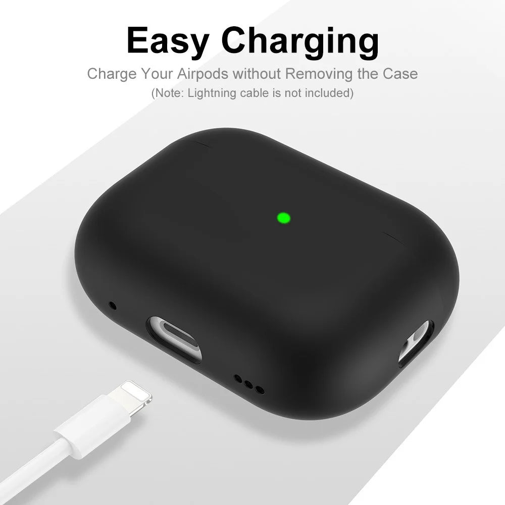 ENKAY HAT PRINCE Silicone Case for Apple AirPods Pro 2, Bluetooth-compatible Earbuds Drop-proof Ultra Thin Protective Cover - Black - 3