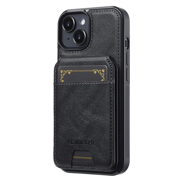 LC.IMEEKE L3 For iPhone 14 Plus Magnetic Case Detachable Card Holder Leather TPU Mobile Cover - Black - 2