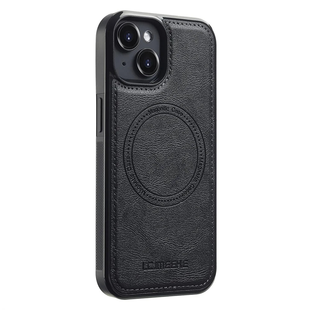 LC.IMEEKE L3 For iPhone 14 Plus Magnetic Case Detachable Card Holder Leather TPU Mobile Cover - Black - 4
