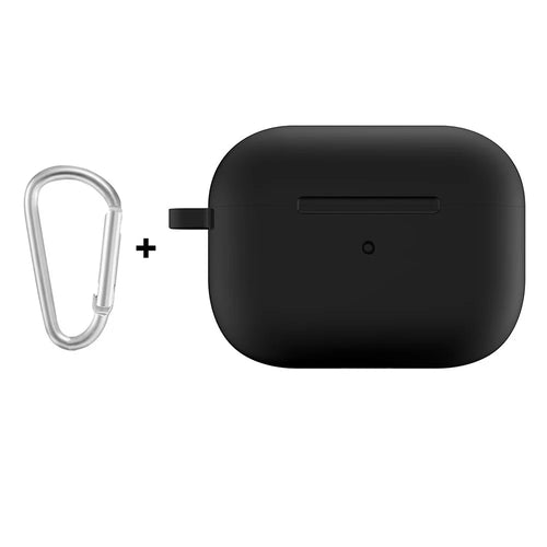 ENKAY HAT PRINCE For Apple AirPods Pro 2 Bluetooth-compatible Earphone Thickened Silicone Case Drop-proof Earbud Cover with Hook - Black - 1
