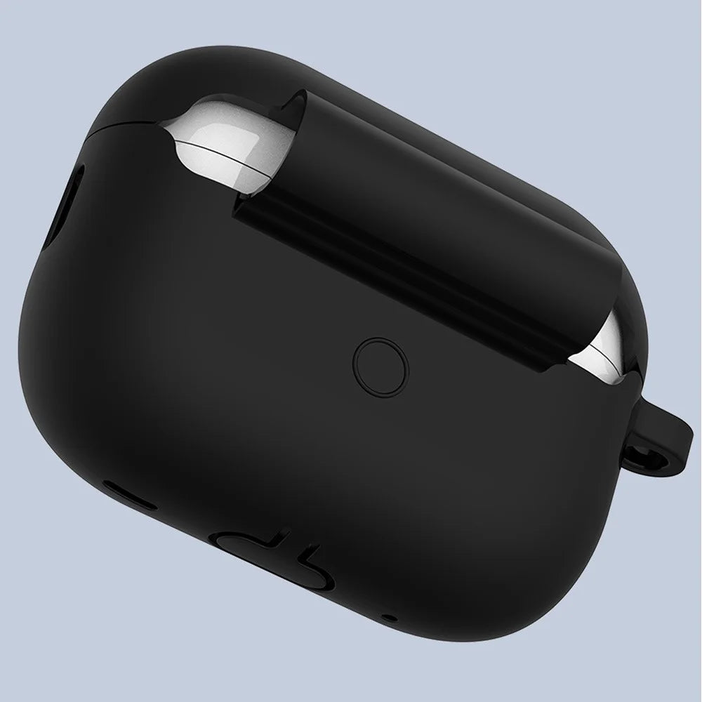 ENKAY HAT PRINCE For Apple AirPods Pro 2 Bluetooth-compatible Earphone Thickened Silicone Case Drop-proof Earbud Cover with Hook - Black - 5