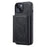 LC.IMEEKE L5 For iPhone 13 Magnetic Phone Case Leather Back Cover with Detachable Card Holder - Black - 2