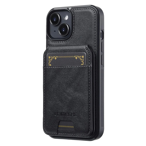 LC.IMEEKE L3 For iPhone 13 mini Magnetic Case Detachable Card Holder Leather TPU Mobile Cover - Black - 2