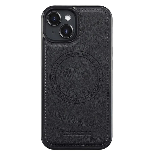 LC.IMEEKE For iPhone 13 mini Magnetic Case Compatible with MagSafe Leather TPU Back Cover - Black - 2