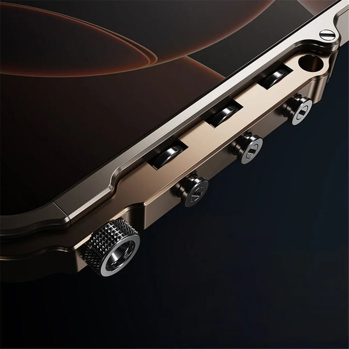 For iPhone 15 Pro Max Bumper Case Aluminum Alloy Metal Frame Phone Cover - Gold - 7