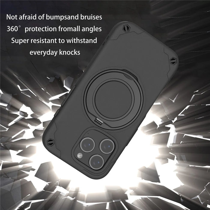 For iPhone 16 Pro Max EVA Phone Case Compatible with MagSafe Kickstand Protective Cover - Black - 3