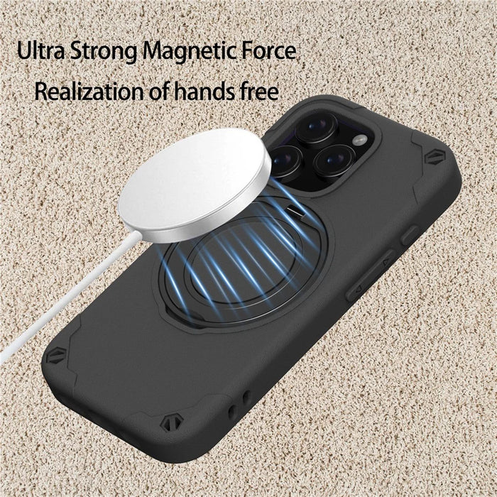 For iPhone 16 Pro Max EVA Phone Case Compatible with MagSafe Kickstand Protective Cover - Black - 5