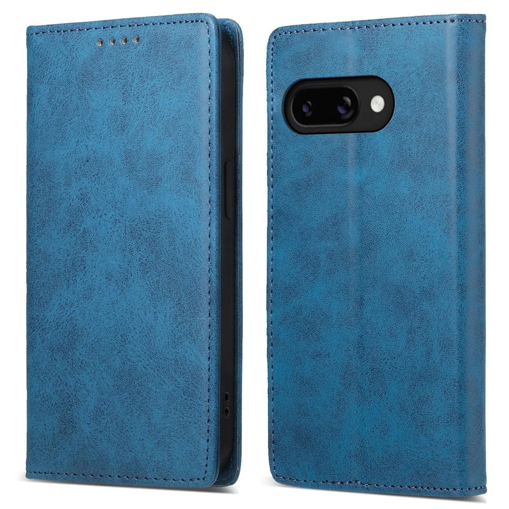 DF-05 For Google Pixel 9a Wallet Case RFID Blocking PU Leather Phone Cover - Blue - 1