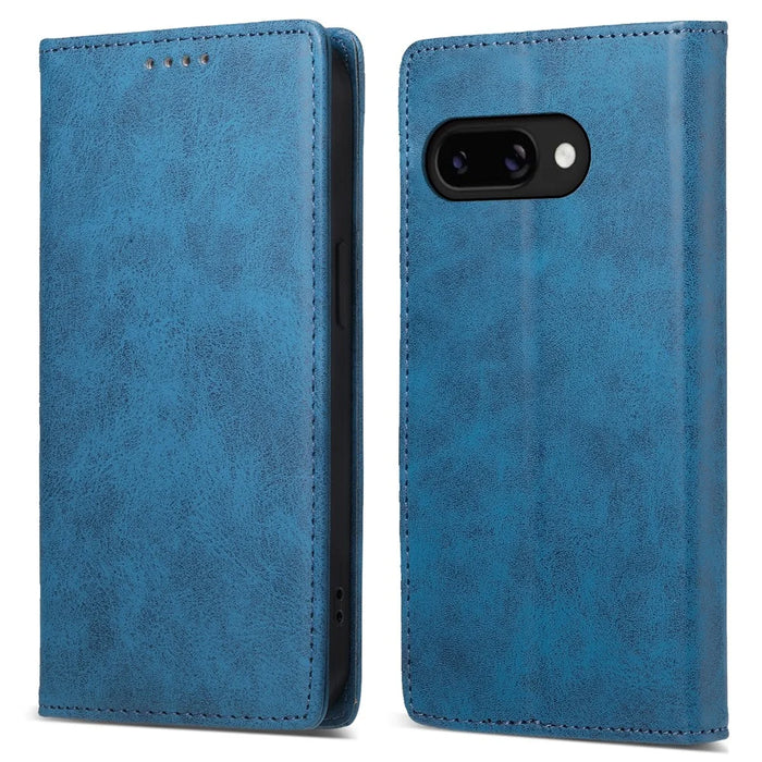 DF-05 For Google Pixel 9a Wallet Case RFID Blocking PU Leather Phone Cover - Blue - 1