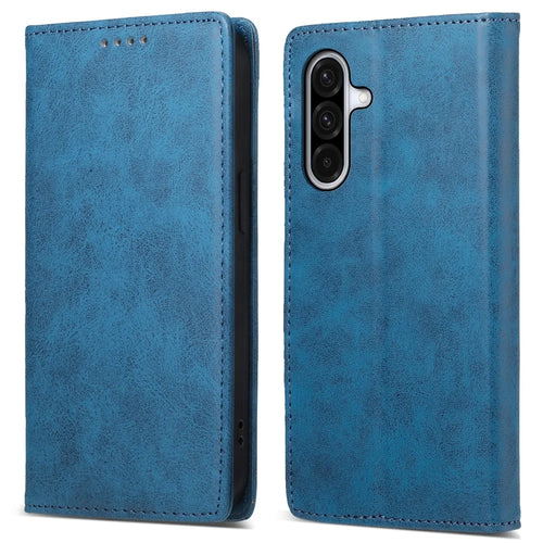 DF-05 For Samsung Galaxy A56 5G Wallet Case RFID Blocking PU Leather Phone Cover - Blue - 1