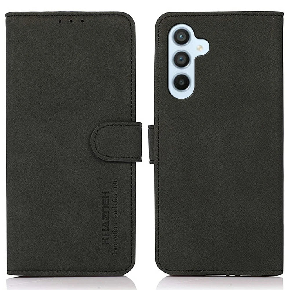 KHAZNEH For Samsung Galaxy A56 5G Stand Case PU Leather Wallet Phone Cover - Black - 1