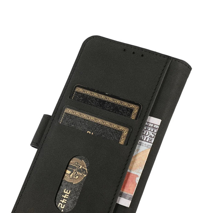 KHAZNEH For Samsung Galaxy A56 5G Stand Case PU Leather Wallet Phone Cover - Black - 5