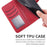 For Samsung Galaxy A56 5G Case Happy Cat Pattern Imprinted Leather Wallet Phone Cover - Red - 5