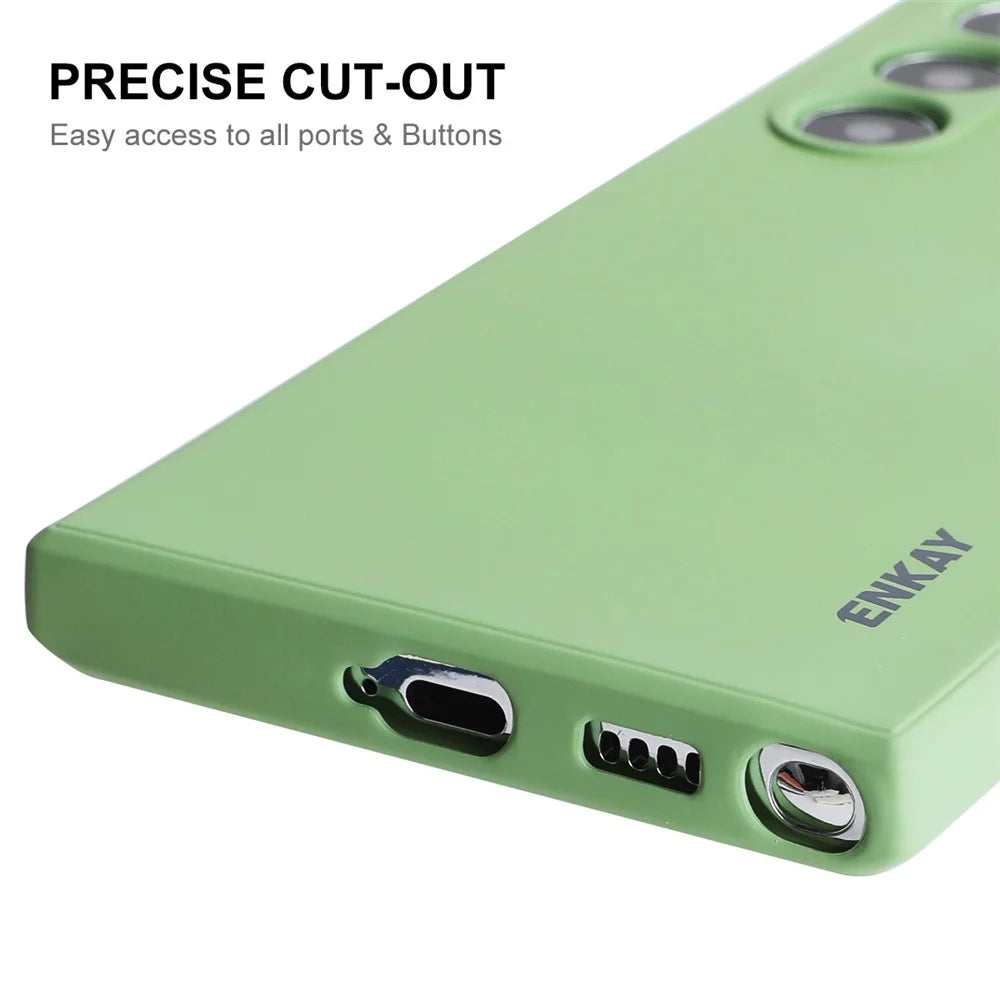 ENKAY HAT PRINCE For Samsung Galaxy S25 Ultra Silicone Case   Straight Edge Cell Phone Back Cover - Beige - 5