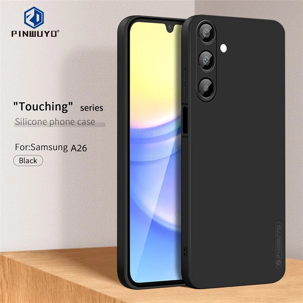 PINWUYO For Samsung Galaxy A26 5G Phone Case  Soft Matte TPU Mobile Back Cover - Black - 2