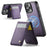 JEEHOOD For iPhone 16 Pro Leather Back Cover Compatible with MagSafe  J06 Phone Case with Card Bag RFID Blocking - Purple - 2