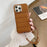 For iPhone 15 Pro Case Card Slots Kickstand PU Leather + PET Phone Cover with Wrist Strap - Dark Brown - 4