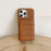 For iPhone 15 Pro Case Card Slots Kickstand PU Leather + PET Phone Cover with Wrist Strap - Dark Brown - 5