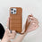 For iPhone 15 Pro Case Card Slots Kickstand PU Leather + PET Phone Cover with Wrist Strap - Dark Brown - 6