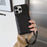 For iPhone 16 Pro Max Case Card Slots Kickstand PU Leather + PET Phone Cover with Wrist Strap - Black - 6