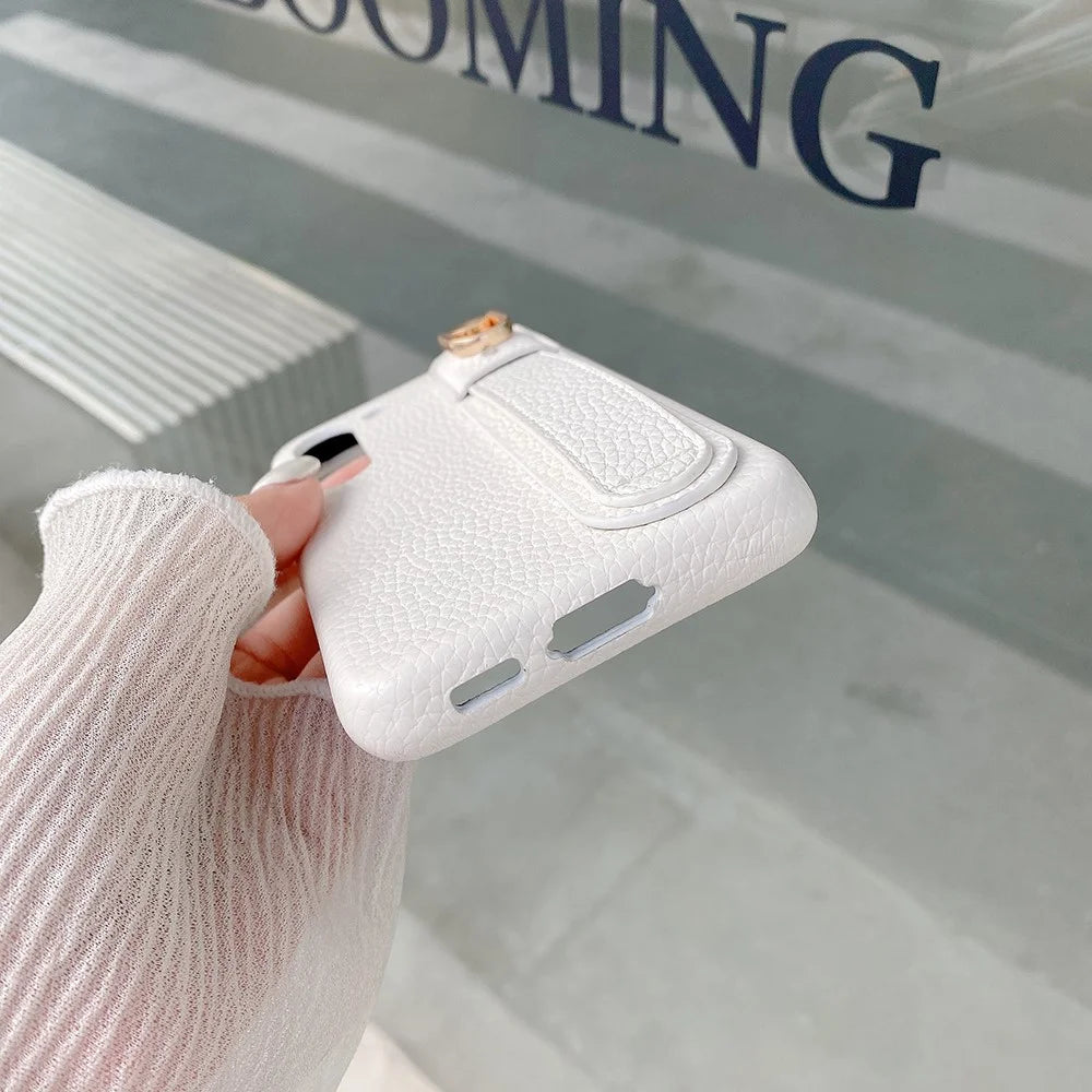 For Samsung Galaxy S23+ Case Wristband Kickstand PU Leather + PET Phone Cover - White - 7