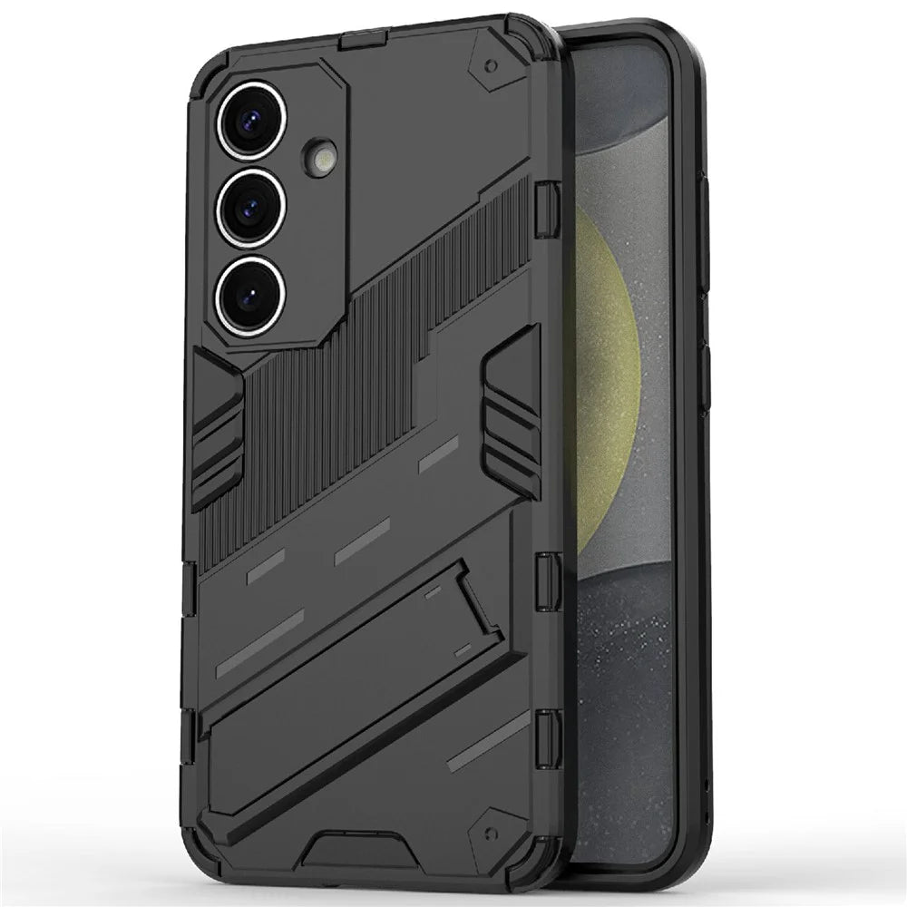 For Samsung Galaxy A26 5G Case PC+TPU Shockproof Phone Cover with Kickstand - Black - 1